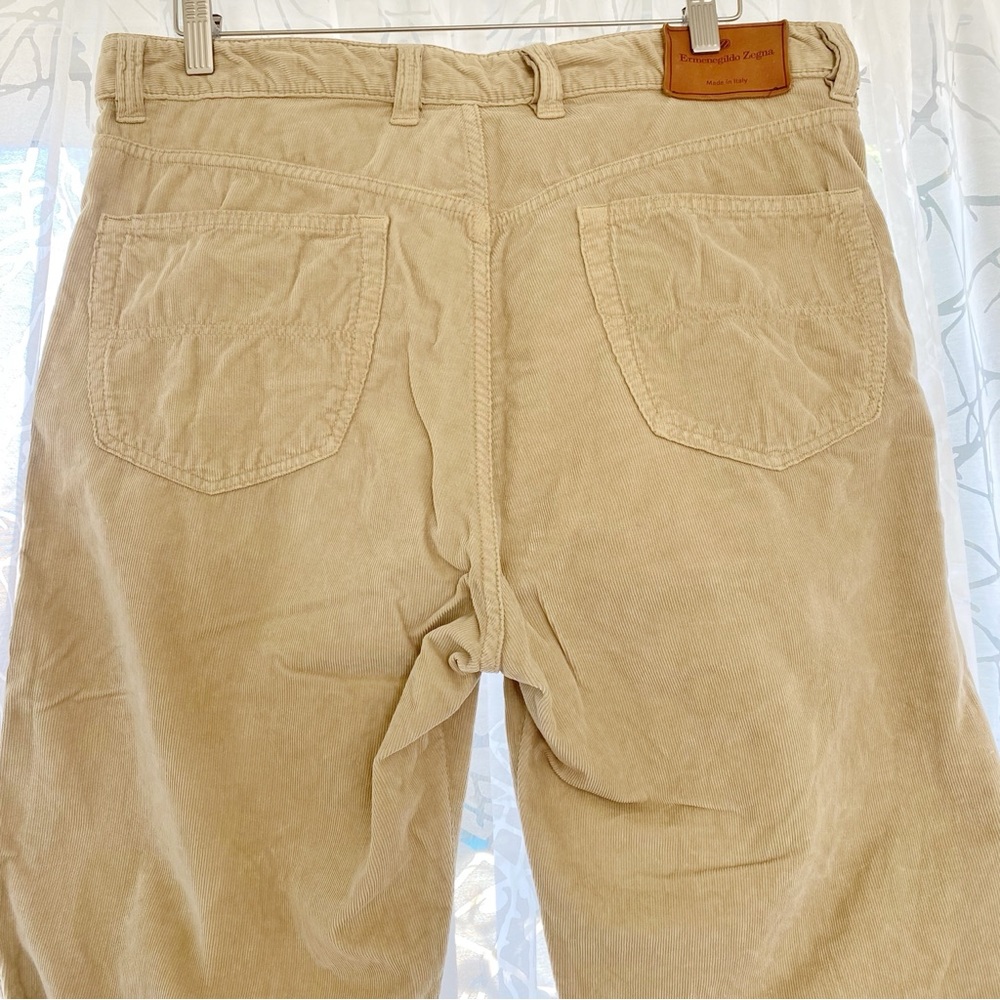 ERMENEGILDO ZEGNA Tan khaki Corduroy straight leg Pants - Picture 6 of 12